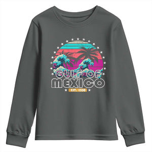 Gulf Of Mexico Youth Sweatshirt Est. 1550 Retro Summer Vibes TS10 Dark Heather Print Your Wear