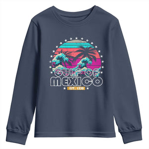 Gulf Of Mexico Youth Sweatshirt Est. 1550 Retro Summer Vibes TS10 Navy Print Your Wear