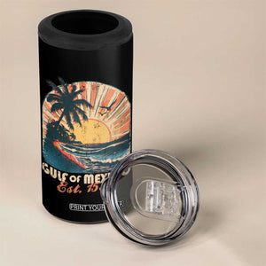Gulf Of Mexico 4 in 1 Can Cooler Tumbler Est. 1550 Sunny Vibes TS10 Print Your Wear