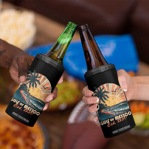 Gulf Of Mexico 4 in 1 Can Cooler Tumbler Est. 1550 Sunny Vibes TS10 Print Your Wear