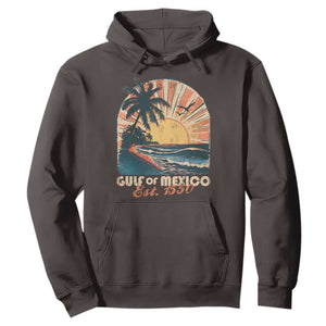 Gulf Of Mexico Hoodie Est. 1550 Sunny Vibes TS10 Dark Chocolate Print Your Wear