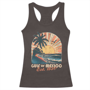 Gulf Of Mexico Racerback Tank Top Est. 1550 Sunny Vibes TS10 Dark Chocolate Print Your Wear