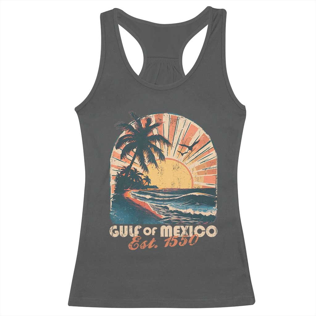 Gulf Of Mexico Racerback Tank Top Est. 1550 Sunny Vibes TS10 Dark Heather Print Your Wear
