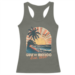 Gulf Of Mexico Racerback Tank Top Est. 1550 Sunny Vibes TS10 Military Green Print Your Wear