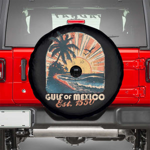 Gulf Of Mexico Spare Tire Cover Est. 1550 Sunny Vibes TS10 Black Print Your Wear
