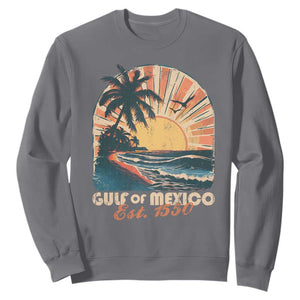 Gulf Of Mexico Sweatshirt Est. 1550 Sunny Vibes TS10 Charcoal Print Your Wear