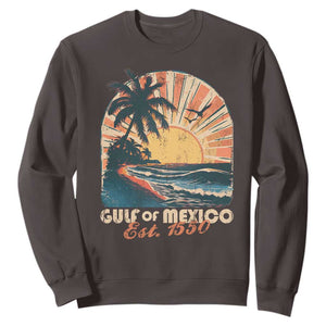 Gulf Of Mexico Sweatshirt Est. 1550 Sunny Vibes TS10 Dark Chocolate Print Your Wear