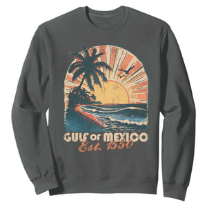 Gulf Of Mexico Sweatshirt Est. 1550 Sunny Vibes TS10 Dark Heather Print Your Wear