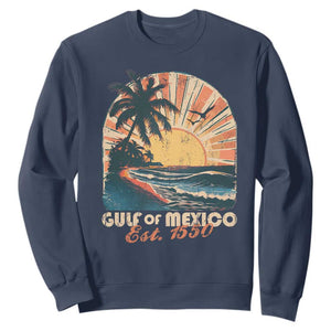 Gulf Of Mexico Sweatshirt Est. 1550 Sunny Vibes TS10 Navy Print Your Wear