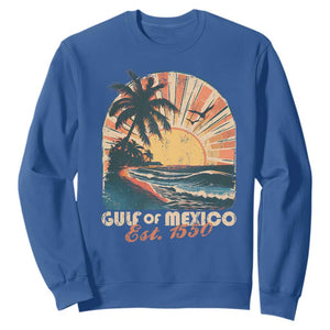 Gulf Of Mexico Sweatshirt Est. 1550 Sunny Vibes TS10 Royal Blue Print Your Wear