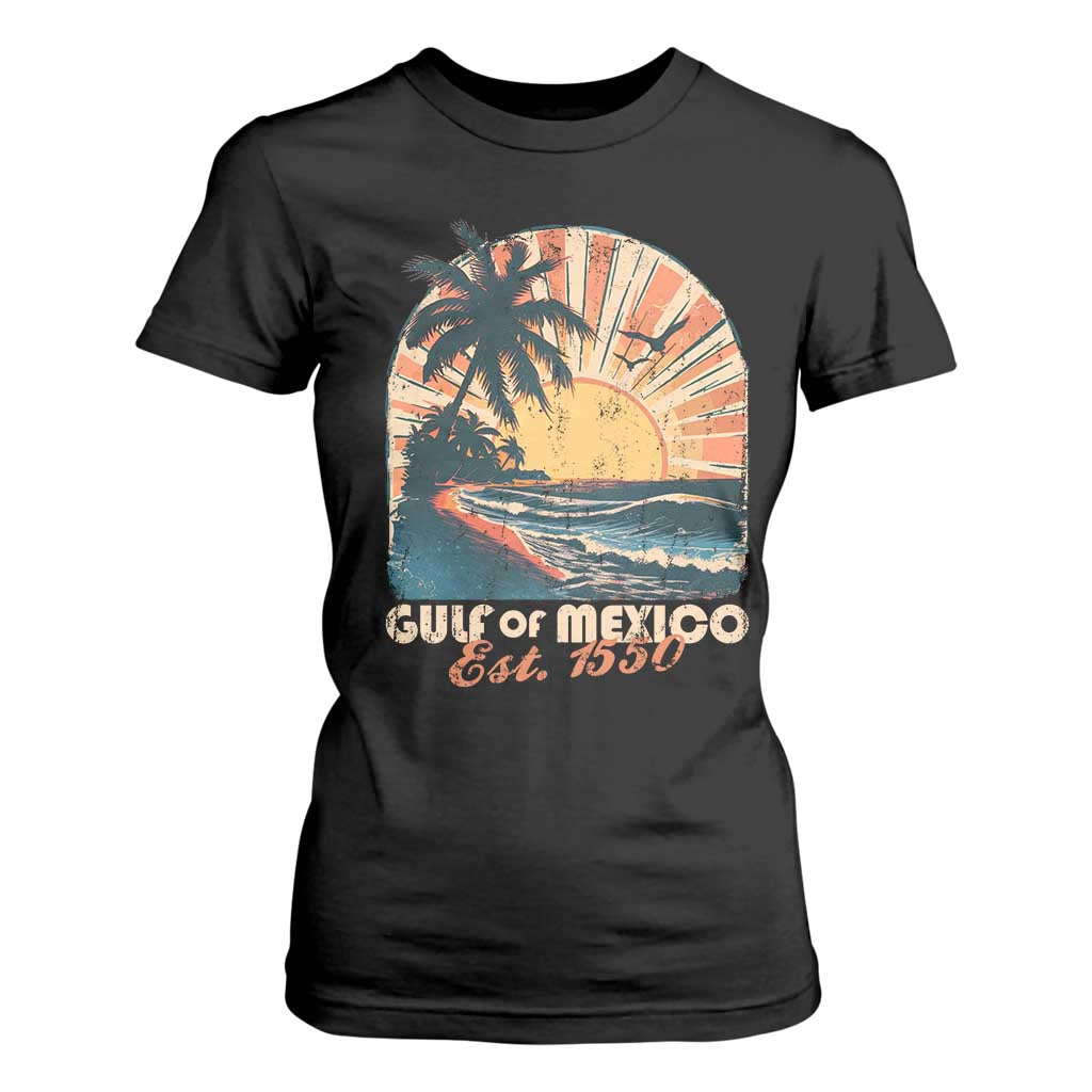 Gulf Of Mexico T Shirt For Women Est. 1550 Sunny Vibes TS10 Black Print Your Wear