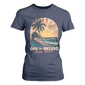 Gulf Of Mexico T Shirt For Women Est. 1550 Sunny Vibes TS10 Navy Print Your Wear
