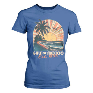 Gulf Of Mexico T Shirt For Women Est. 1550 Sunny Vibes TS10 Royal Blue Print Your Wear