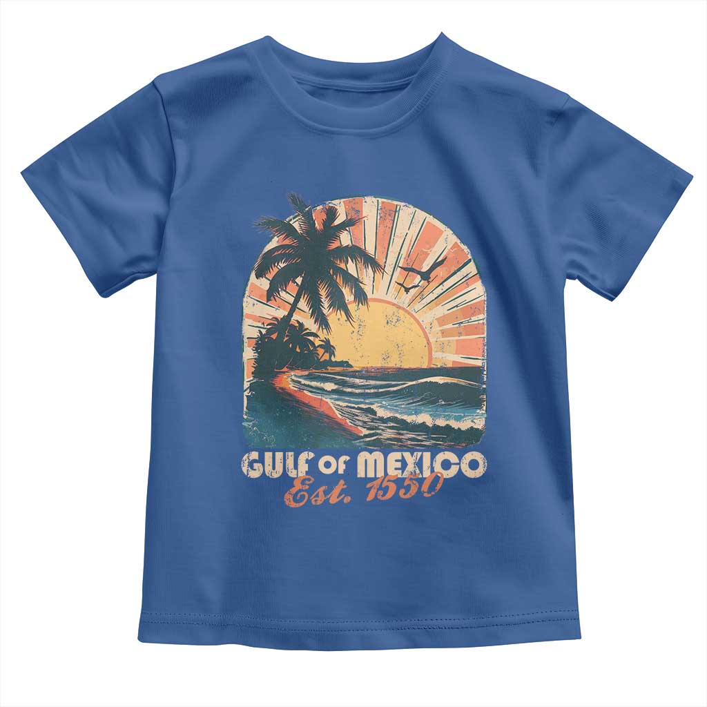Gulf Of Mexico Toddler T Shirt Est. 1550 Sunny Vibes TS10 Royal Blue Print Your Wear