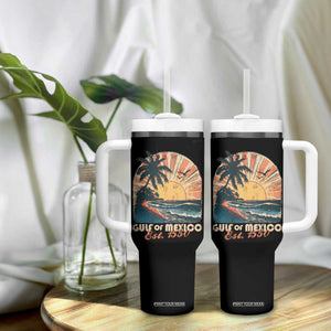 Gulf Of Mexico Tumbler With Handle Est. 1550 Sunny Vibes TS10 Print Your Wear