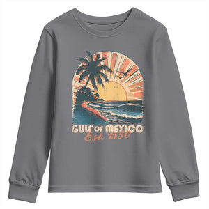 Gulf Of Mexico Youth Sweatshirt Est. 1550 Sunny Vibes TS10 Charcoal Print Your Wear