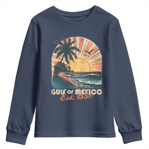 Gulf Of Mexico Youth Sweatshirt Est. 1550 Sunny Vibes TS10 Navy Print Your Wear