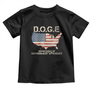 D.O.G.E. DOGE Department of Government Efficiency Toddler T Shirt American Flag US Map TS10 Black Print Your Wear