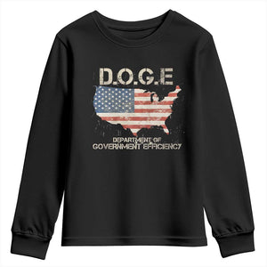 D.O.G.E. DOGE Department of Government Efficiency Youth Sweatshirt American Flag US Map TS10 Black Print Your Wear