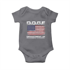 DOGE Department of Government Efficiency US Flag Baby Onesie TS10 Charcoal Print Your Wear