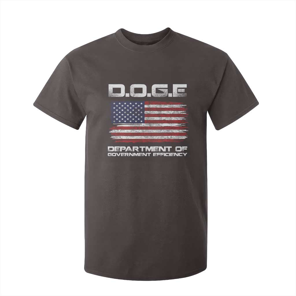 DOGE Department of Government Efficiency US Flag T Shirt For Kid TS10 Dark Chocolate Print Your Wear