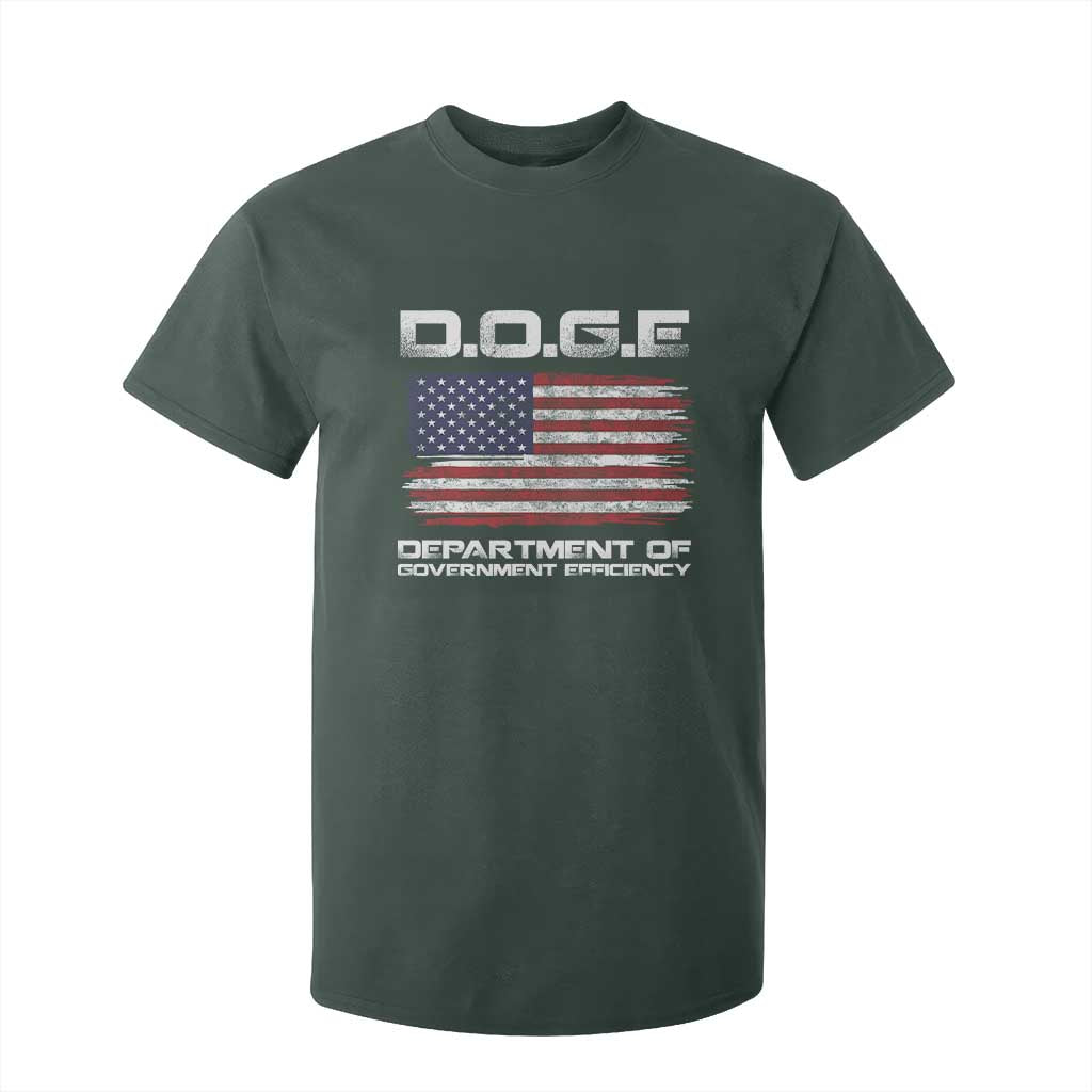 DOGE Department of Government Efficiency US Flag T Shirt For Kid TS10 Dark Forest Green Print Your Wear