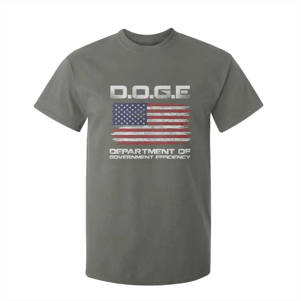 DOGE Department of Government Efficiency US Flag T Shirt For Kid TS10 Military Green Print Your Wear