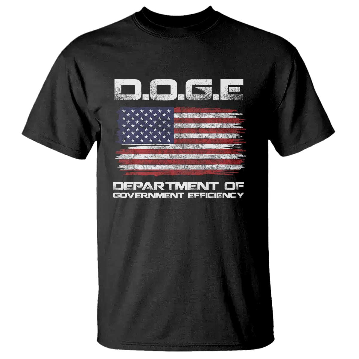 DOGE Department of Government Efficiency US Flag T Shirt TS10 Black Print Your Wear