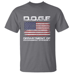 DOGE Department of Government Efficiency US Flag T Shirt TS10 Charcoal Print Your Wear
