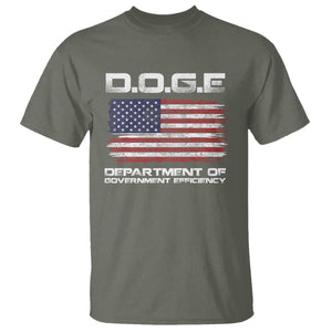 DOGE Department of Government Efficiency US Flag T Shirt TS10 Military Green Print Your Wear
