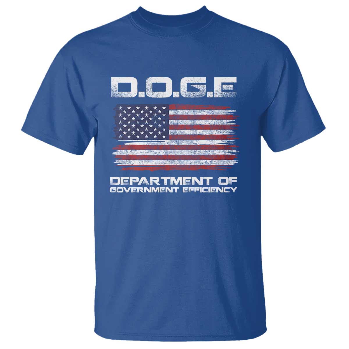 DOGE Department of Government Efficiency US Flag T Shirt TS10 Royal Blue Print Your Wear