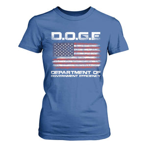 DOGE Department of Government Efficiency US Flag T Shirt For Women TS10 Royal Blue Print Your Wear