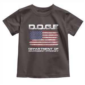 DOGE Department of Government Efficiency US Flag Toddler T Shirt TS10 Dark Chocolate Print Your Wear