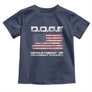 DOGE Department of Government Efficiency US Flag Toddler T Shirt TS10 Navy Print Your Wear