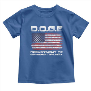 DOGE Department of Government Efficiency US Flag Toddler T Shirt TS10 Royal Blue Print Your Wear