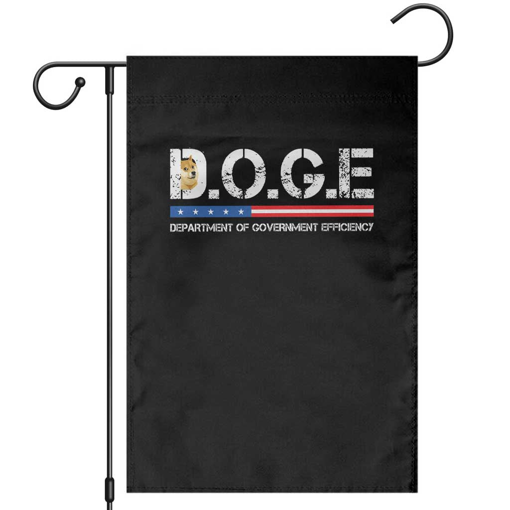 DOGE Department of Government Efficiency Garden Flag TS10 Black Print Your Wear