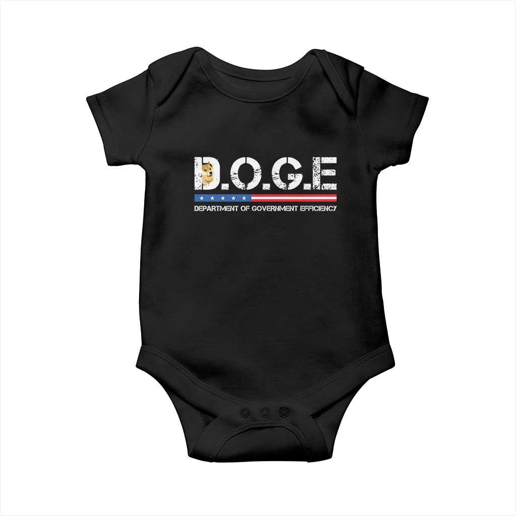 DOGE Department of Government Efficiency Baby Onesie TS10 Black Print Your Wear