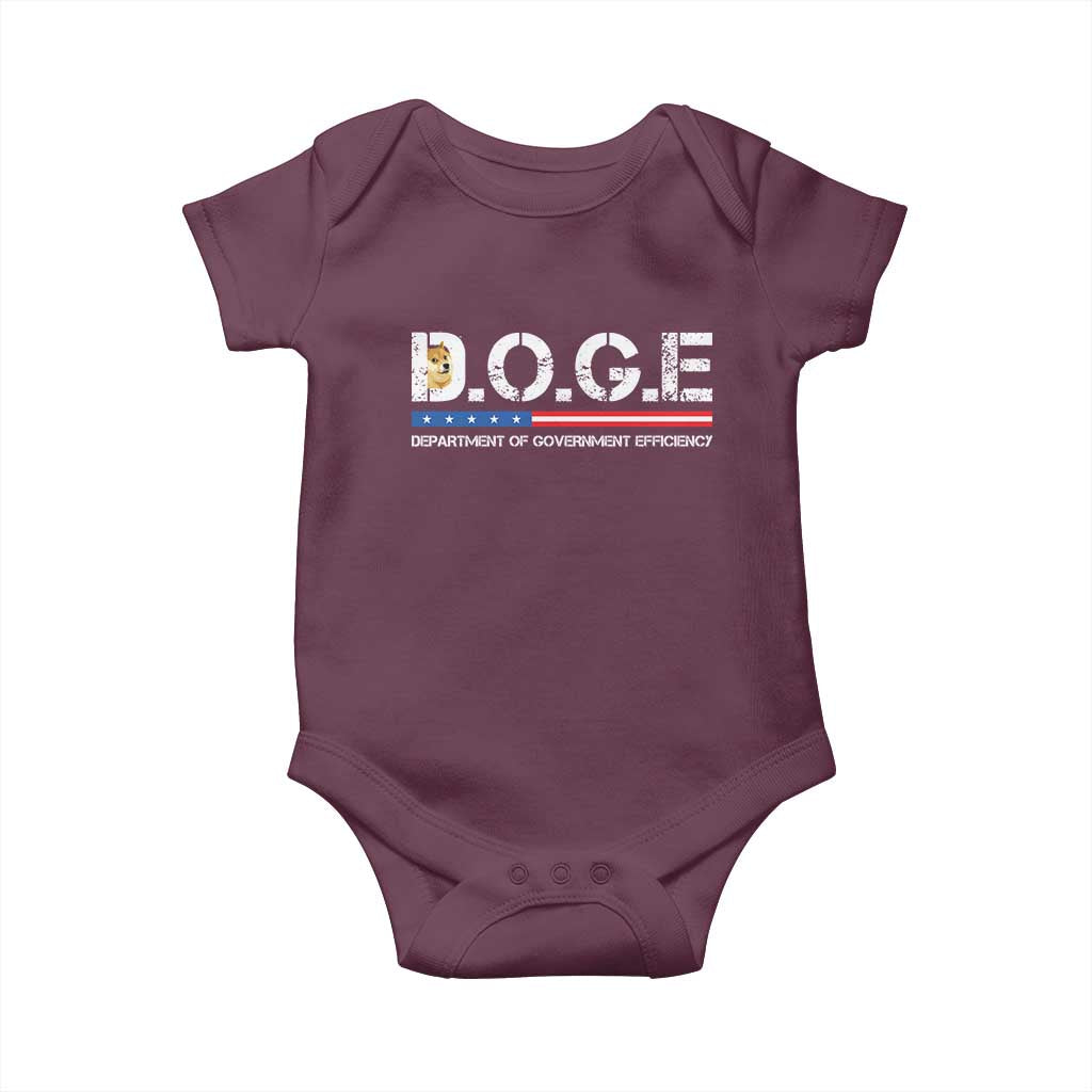 DOGE Department of Government Efficiency Baby Onesie TS10 Maroon Print Your Wear