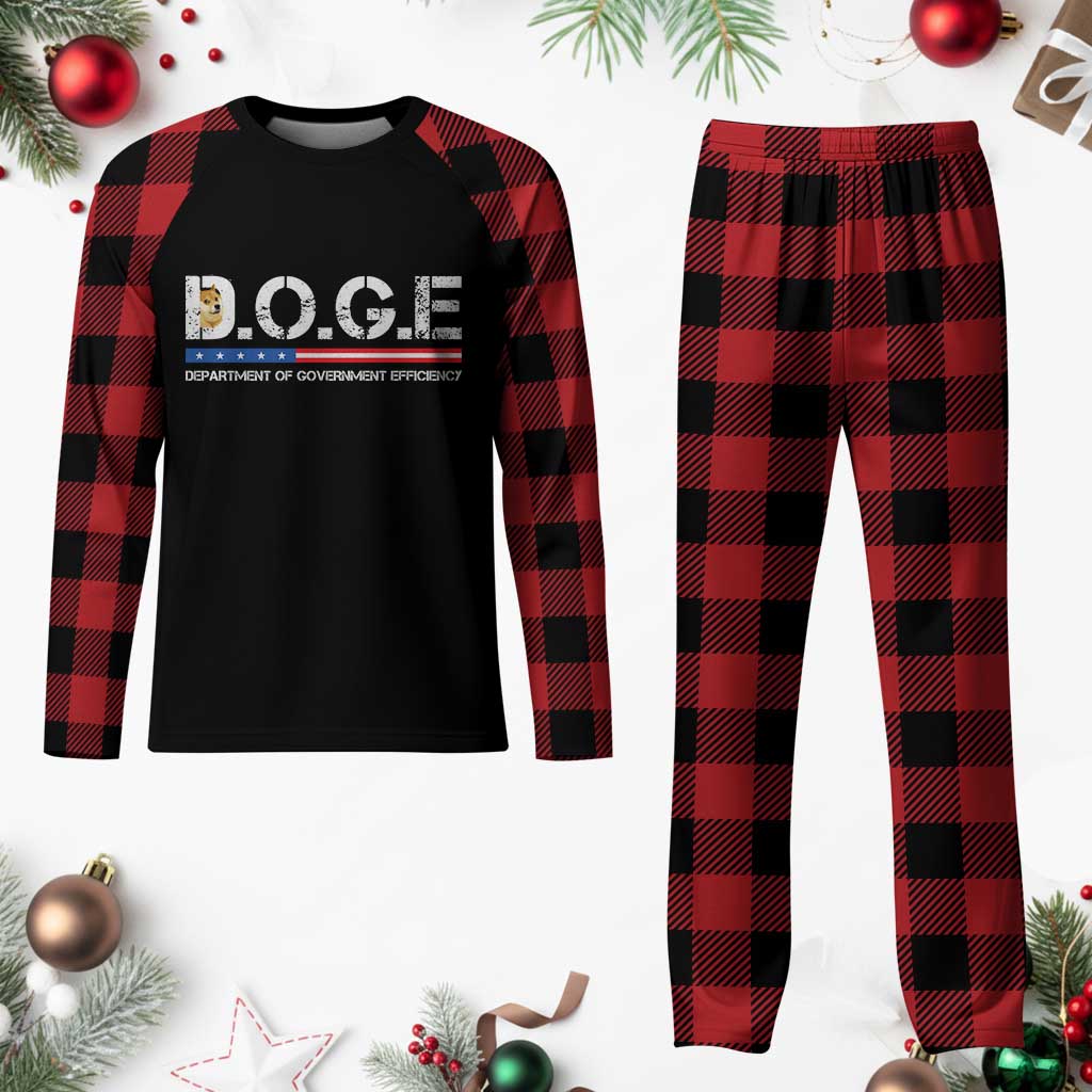 DOGE Department of Government Efficiency Plaid Pajama Set TS10 Buffalo Plaid Print Your Wear