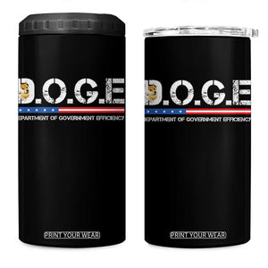 DOGE Department of Government Efficiency 4 in 1 Can Cooler Tumbler TS10 One Size: 16 oz Black Print Your Wear