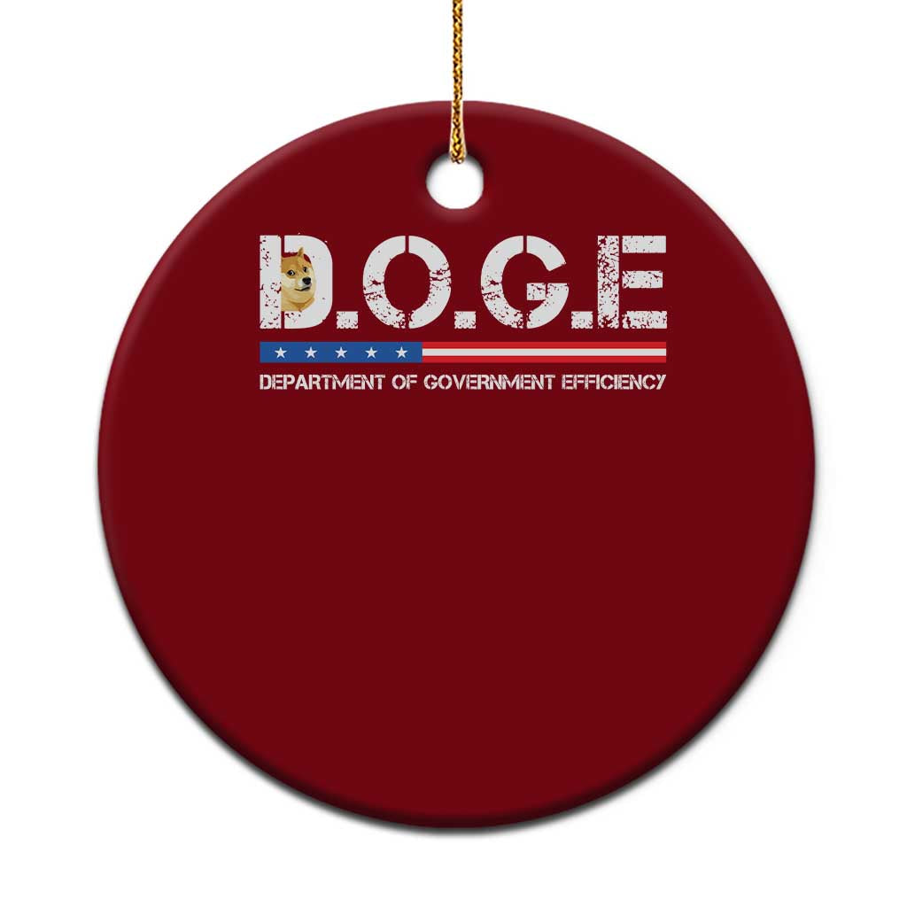 DOGE Department of Government Efficiency Ceramic Ornament TS10 1pc Red Print Your Wear