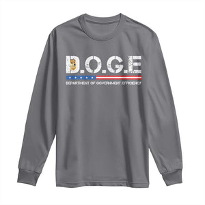 DOGE Department of Government Efficiency Long Sleeve Shirt TS10 Charcoal Print Your Wear