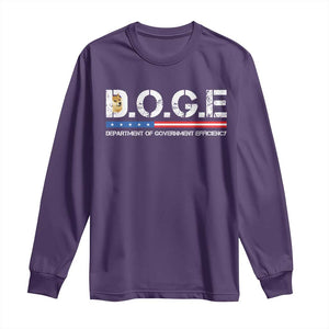 DOGE Department of Government Efficiency Long Sleeve Shirt TS10 Purple Print Your Wear