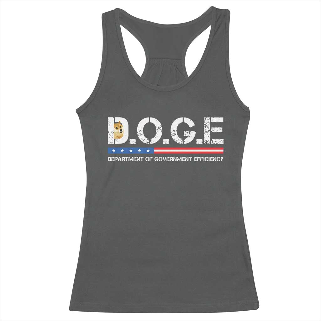DOGE Department of Government Efficiency Racerback Tank Top TS10 Dark Heather Print Your Wear