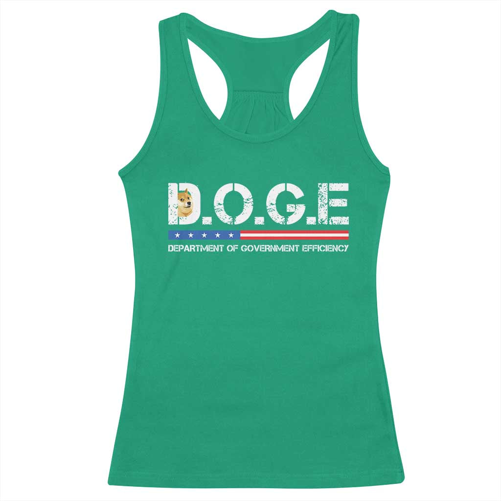 DOGE Department of Government Efficiency Racerback Tank Top TS10 Irish Green Print Your Wear