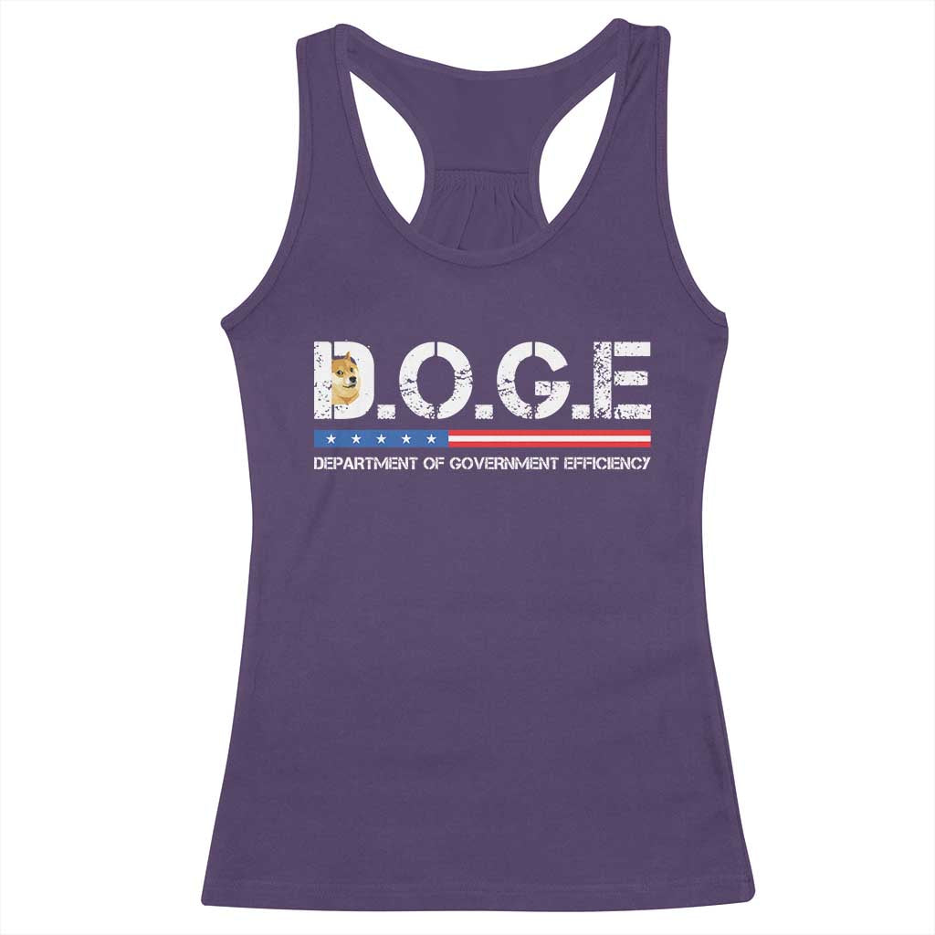 DOGE Department of Government Efficiency Racerback Tank Top TS10 Purple Print Your Wear