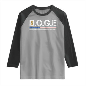 DOGE Department of Government Efficiency Raglan Shirt TS10 Sport Gray Black Print Your Wear