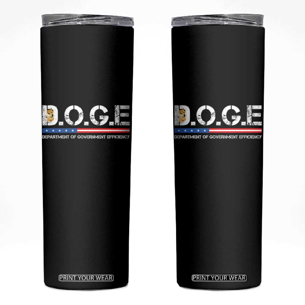 DOGE Department of Government Efficiency Skinny Tumbler TS10 Black Print Your Wear