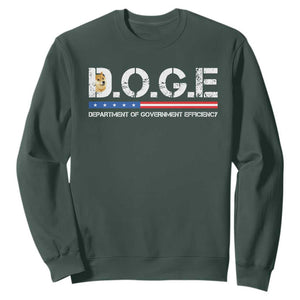 DOGE Department of Government Efficiency Sweatshirt TS10 Dark Forest Green Print Your Wear