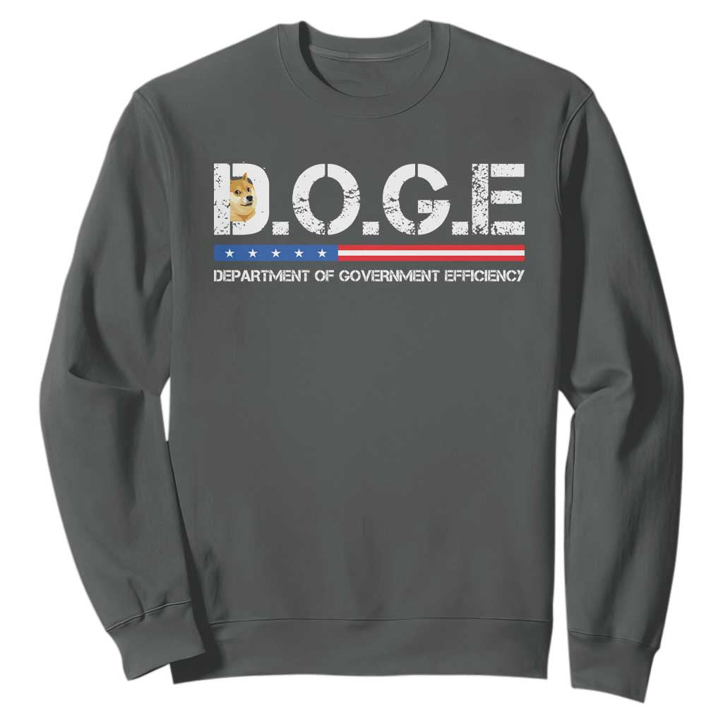 DOGE Department of Government Efficiency Sweatshirt TS10 Dark Heather Print Your Wear